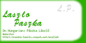 laszlo paszka business card