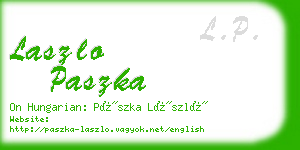 laszlo paszka business card